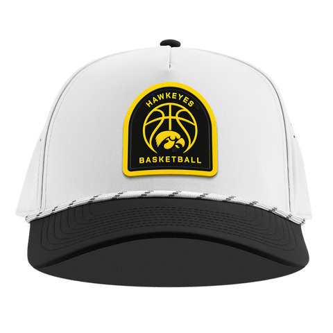 University of Iowa "Iowa Basketball" Curved 5 Panel Rope White/Black