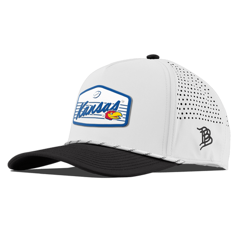 University of Kansas "Jayhawks Football" Curved 5 Panel Rope White/Black