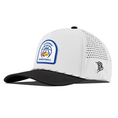 University of Kansas "Kansas Basketball" Curved 5 Panel Rope White/Black