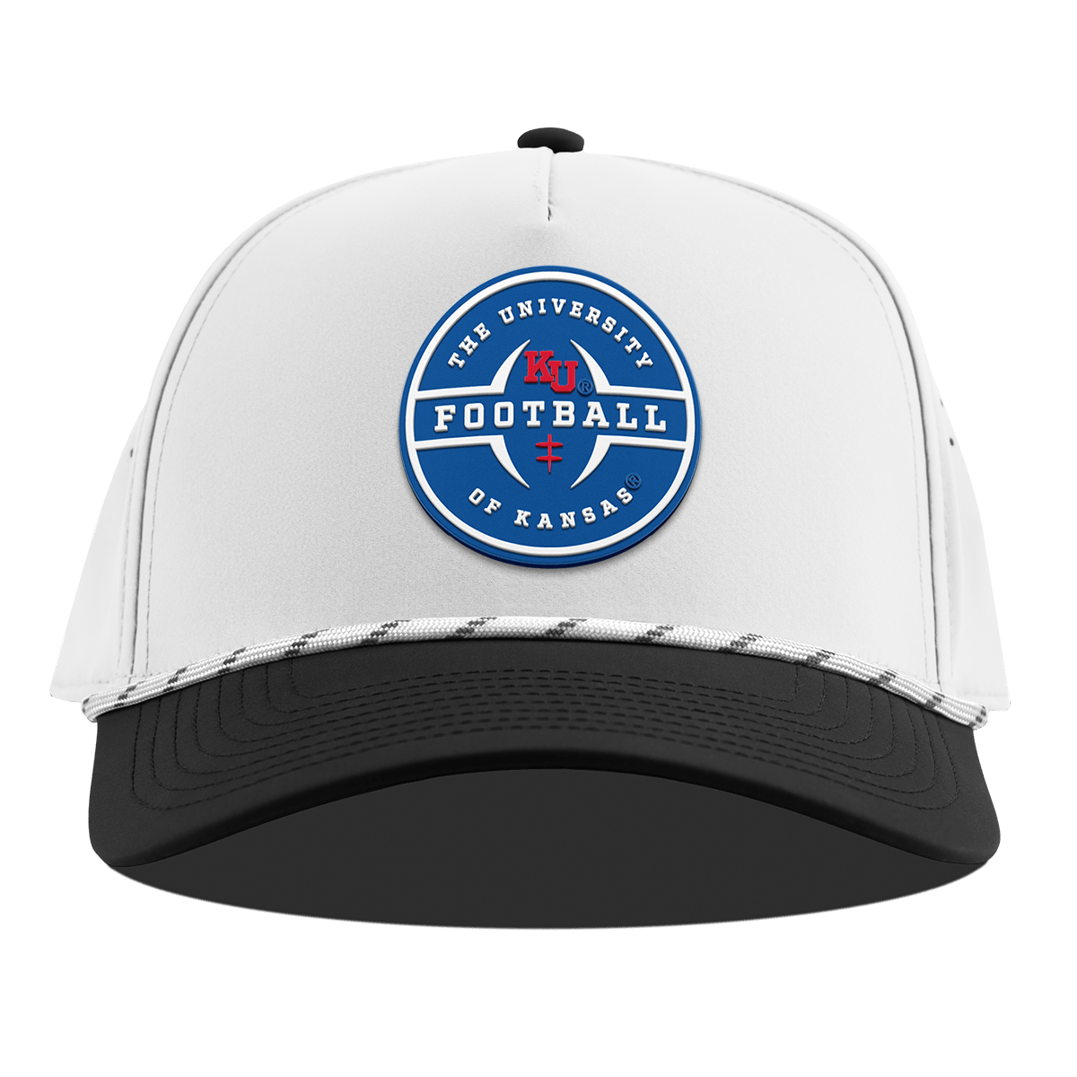 University of Kansas "Kansas Football Legacy" Curved 5 Panel Rope White/Black