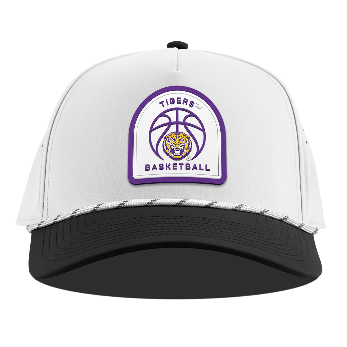 Louisiana State University "LSU Basketball" Curved 5 Panel Rope White/Black