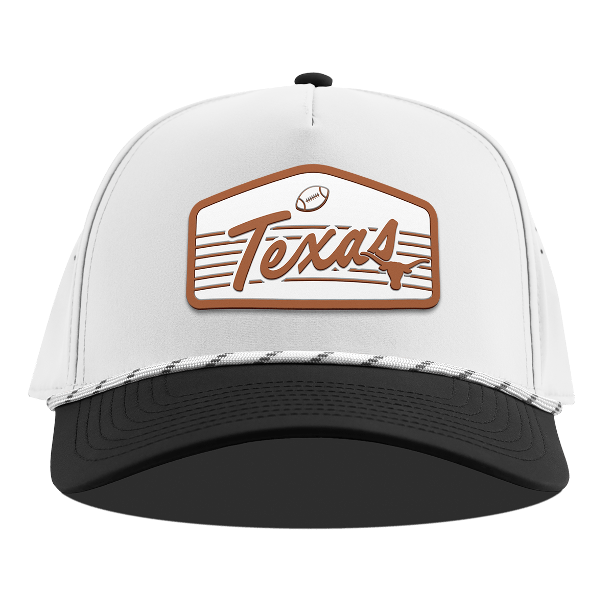 University of Texas "Longhorns Football" Legacy Curved 5 Panel Rope White/Black