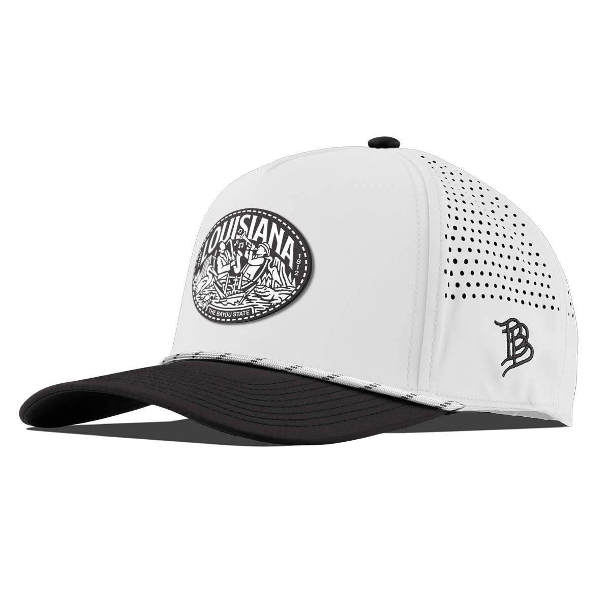 Louisiana Traveler Curved 5 Panel Rope White/Black