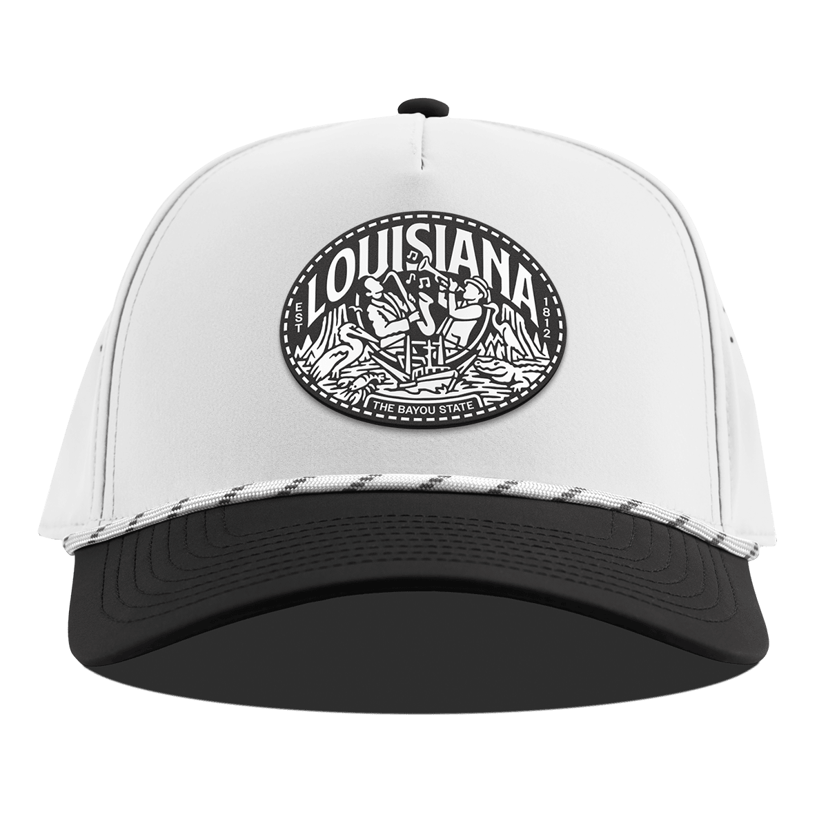 Louisiana Traveler Curved 5 Panel Rope White/Black