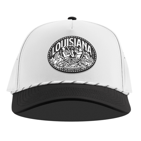 Louisiana Traveler Curved 5 Panel Rope White/Black