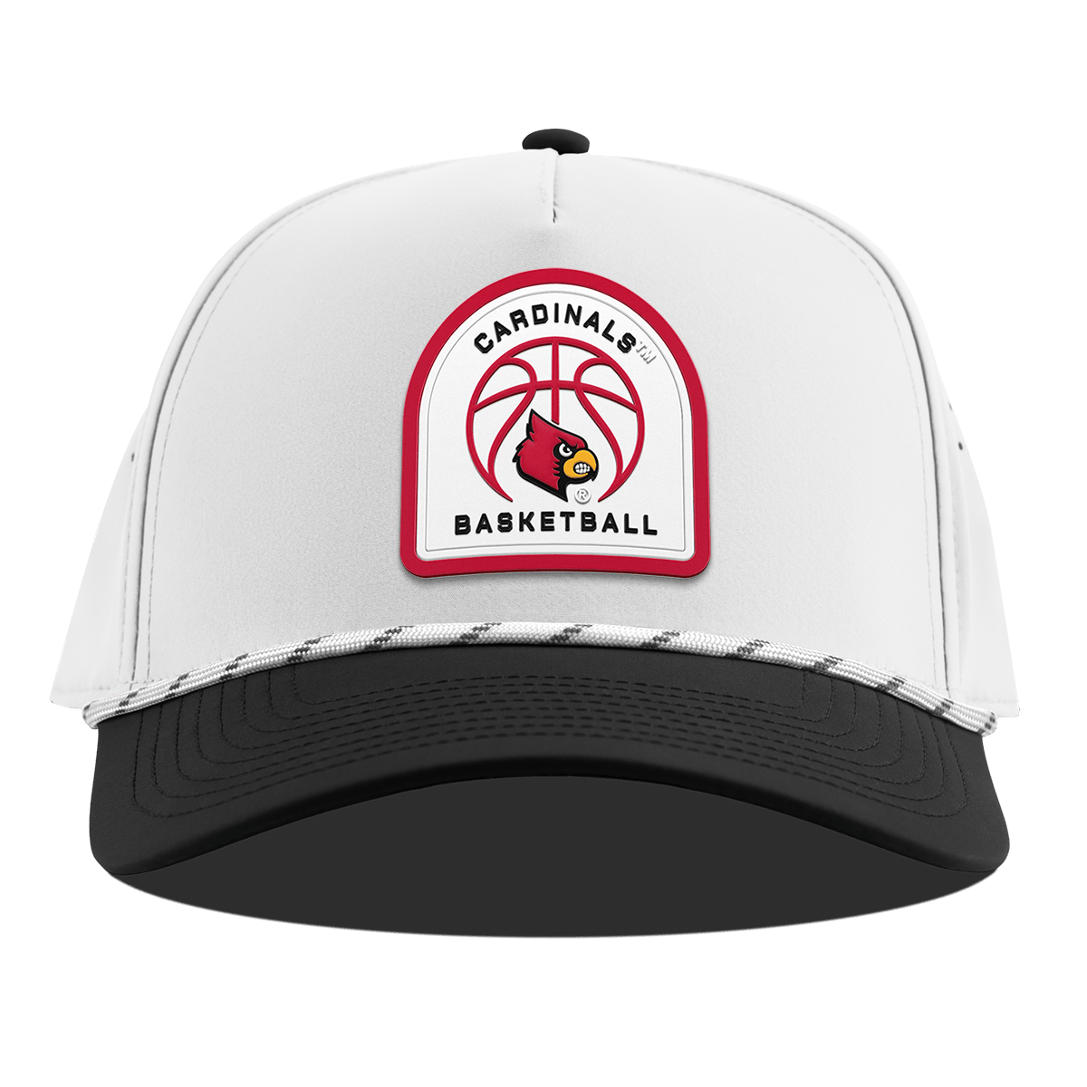 University of Louisville "Louisville Basketball" Curved 5 Panel Rope White/Black