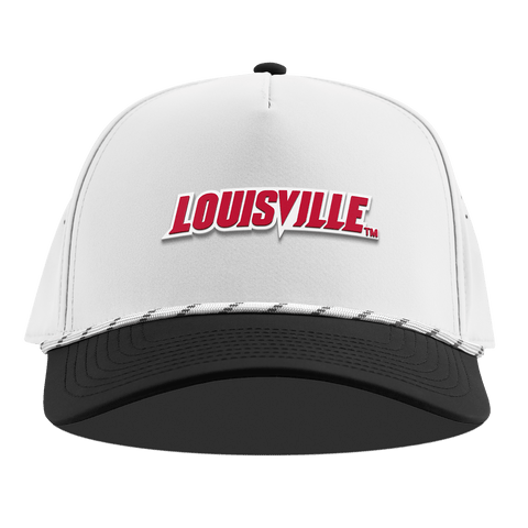 University of Louisville "Louisville Block" Curved 5 Panel Rope White/Black