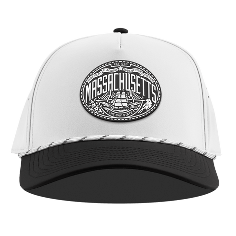 Massachusetts Traveler Curved 5 Panel Rope White/Black