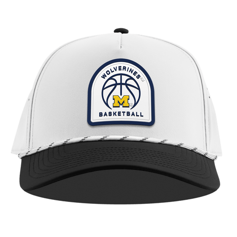 University of Michigan "Michigan Basketball" Curved 5 Panel Rope White/Black