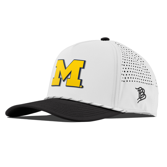 University of Michigan "Michigan Block" Curved 5 Panel Rope White/Black