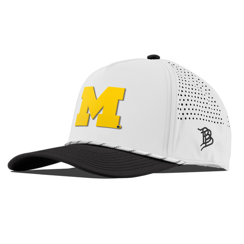 University of Michigan "Michigan Gold Block" Curved 5 Panel Rope White/Black