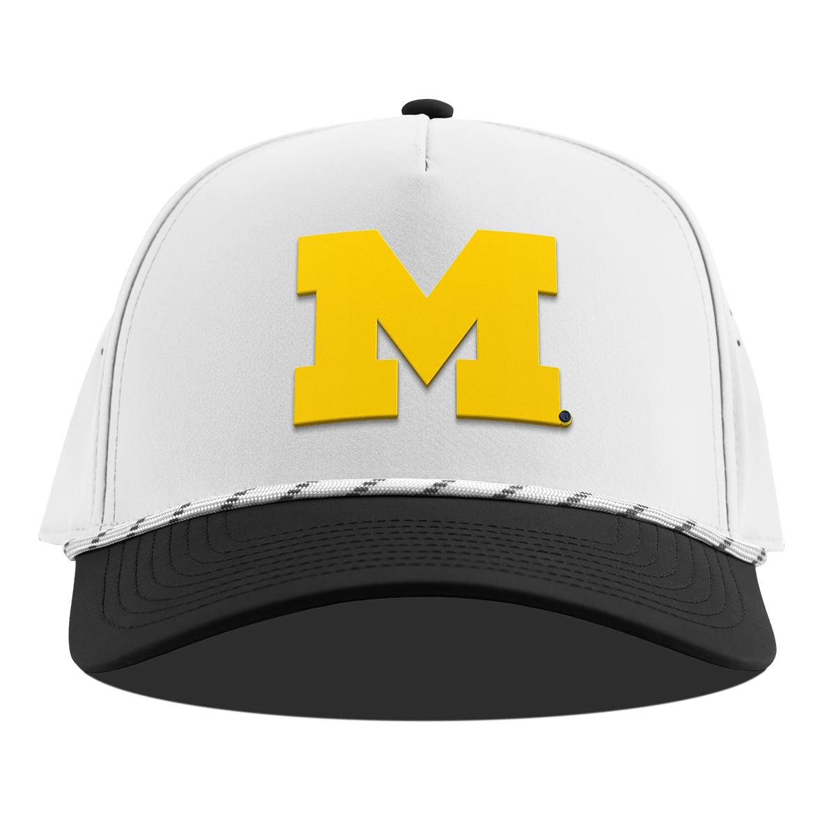 University of Michigan "Michigan Gold Block" Curved 5 Panel Rope White/Black