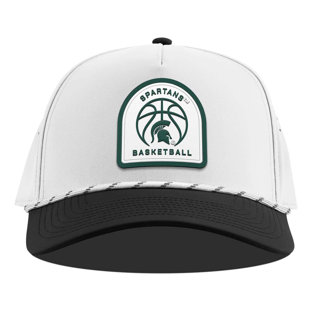 Michigan State University "Michigan State Basketball" Curved 5 Panel Rope White/Black