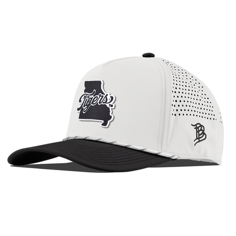 University of Missouri "Missouri Tigers State Script" Curved 5 Panel Rope White/Black