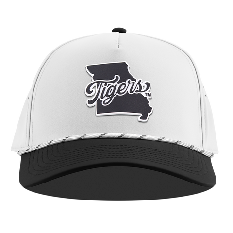 University of Missouri "Missouri Tigers State Script" Curved 5 Panel Rope White/Black