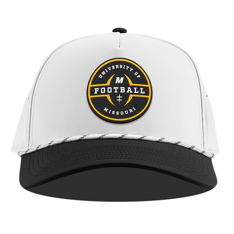 University of Missouri "Mizzou Football" Curved 5 Panel Rope White/Black