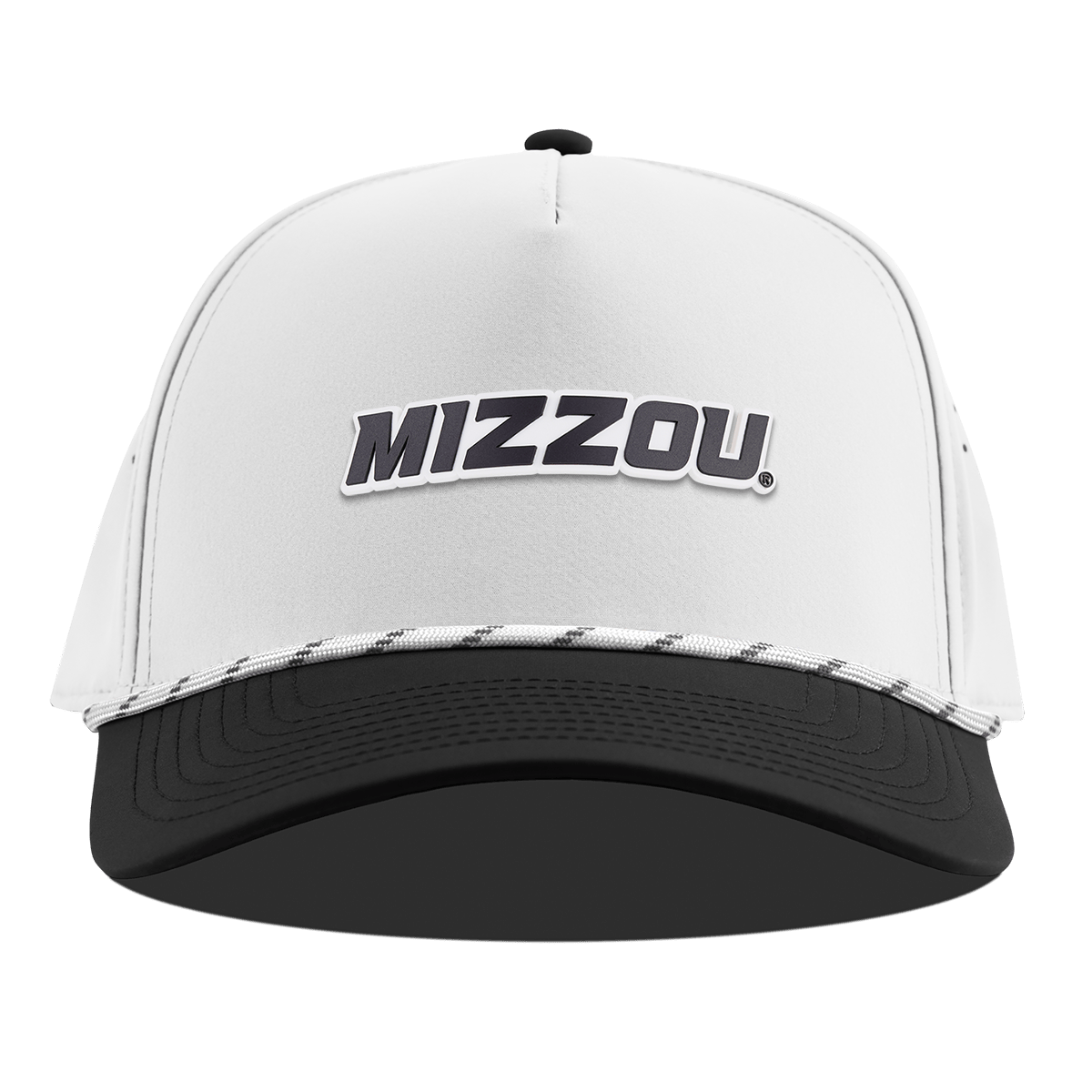 University of Missouri "Mizzou Block" Curved 5 Panel Rope White/Black