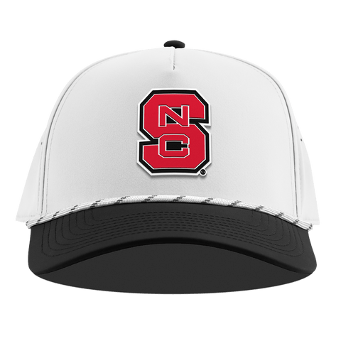 North Carolina State "NC State Block" Curved 5 Panel Rope White/Black