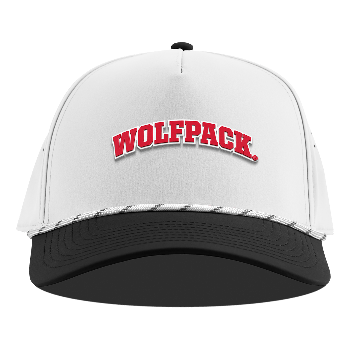 North Carolina State "NC State Wolfpack" Curved 5 Panel Rope White/Black