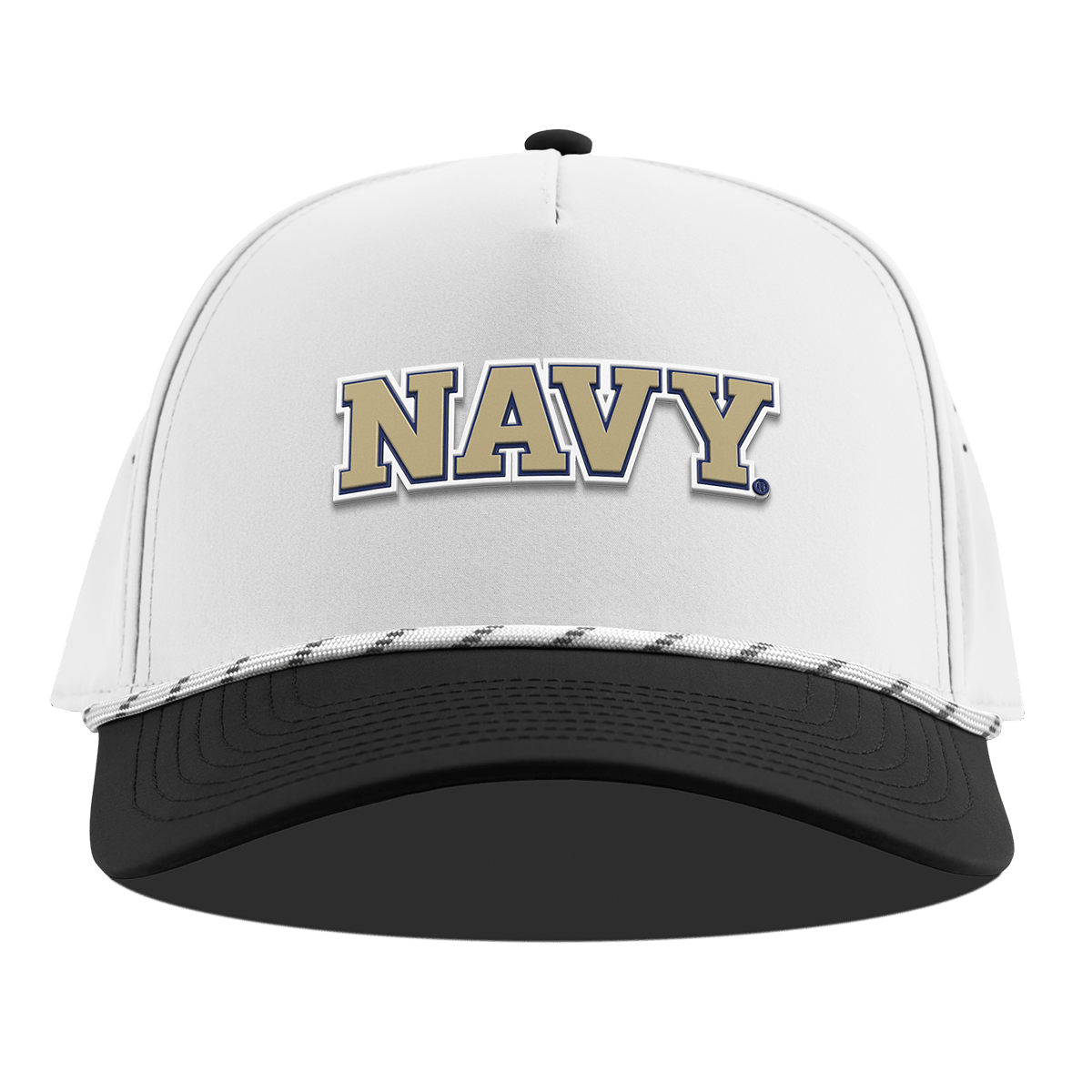 United States Naval Academy "Naval Academy Block" Curved 5 Panel Rope White/Black