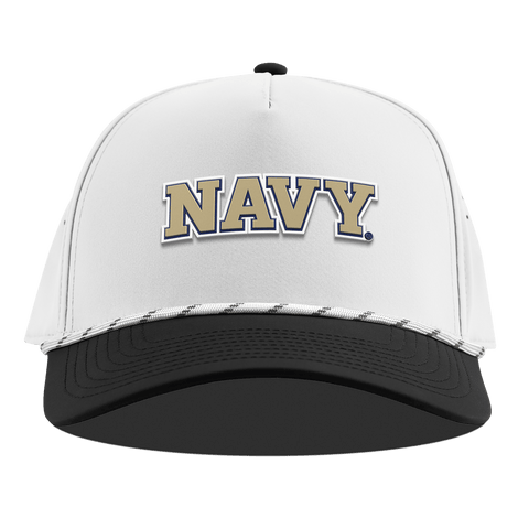 United States Naval Academy "Naval Academy Block" Curved 5 Panel Rope White/Black