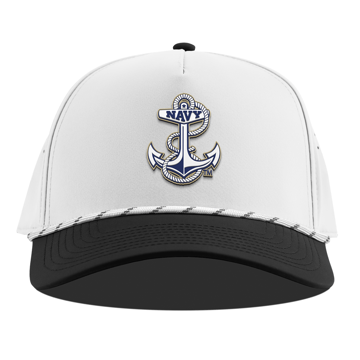United States Naval Academy "Naval Academy Midshipman" Curved 5 Panel Rope White/Black