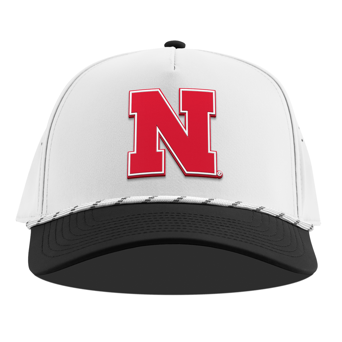 University of Nebraska "Nebraska Team Logo" Curved 5 Panel Rope White/Black