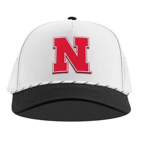 University of Nebraska "Nebraska Team Logo" Curved 5 Panel Rope White/Black