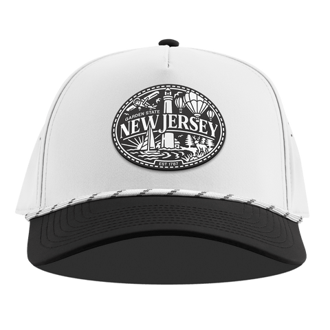 New Jersey Traveler Curved 5 Panel Rope White/Black