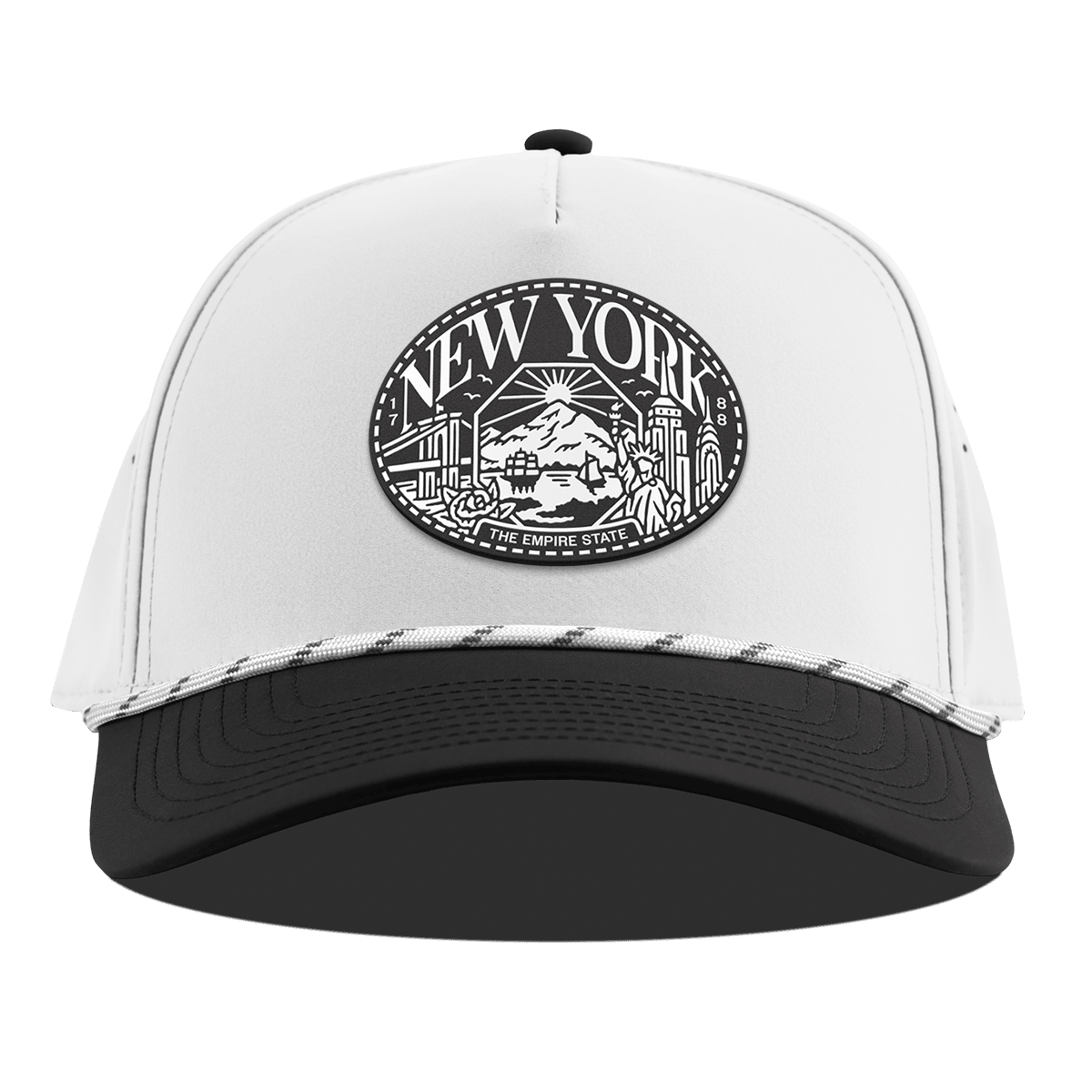 New York Traveler Curved 5 Panel Rope White/Black
