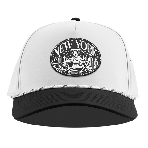New York Traveler Curved 5 Panel Rope White/Black