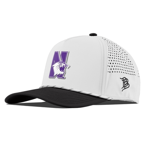 Northwestern University "Northwestern Block Logo" Curved 5 Panel Rope White/Black