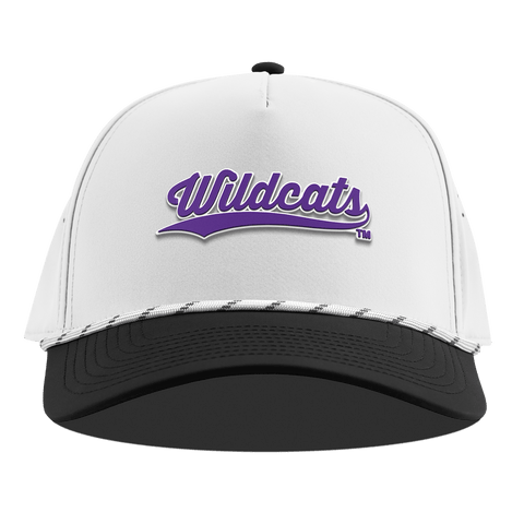 Northwestern University "Northwestern Wildcats Script" Curved 5 Panel Rope White/Black