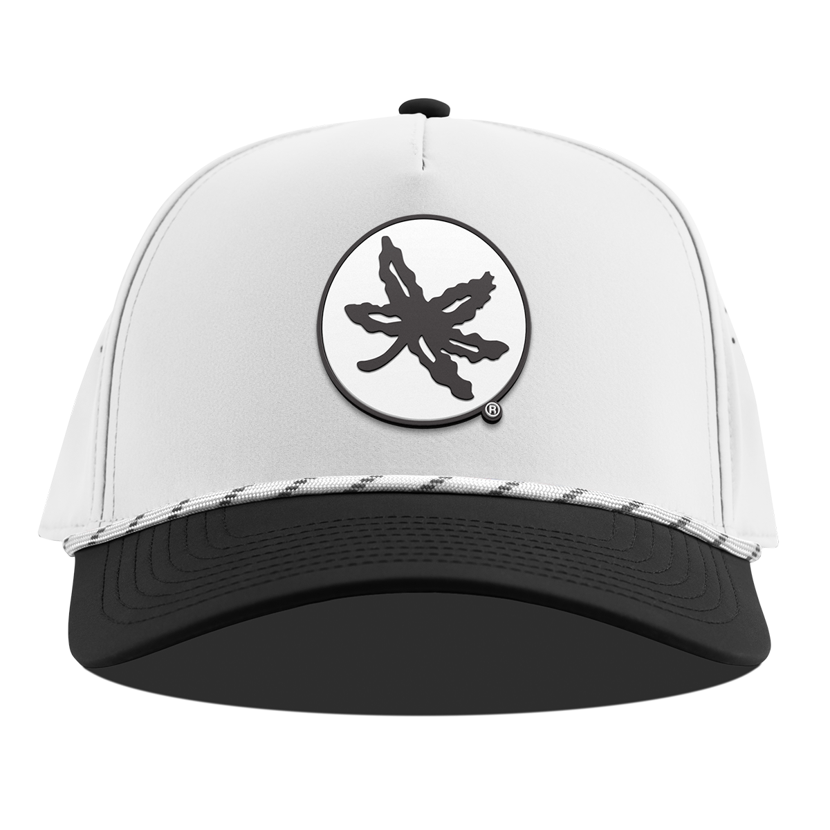 Ohio State University "OSU Buckeye Logo" Curved 5 Panel Rope White/Black