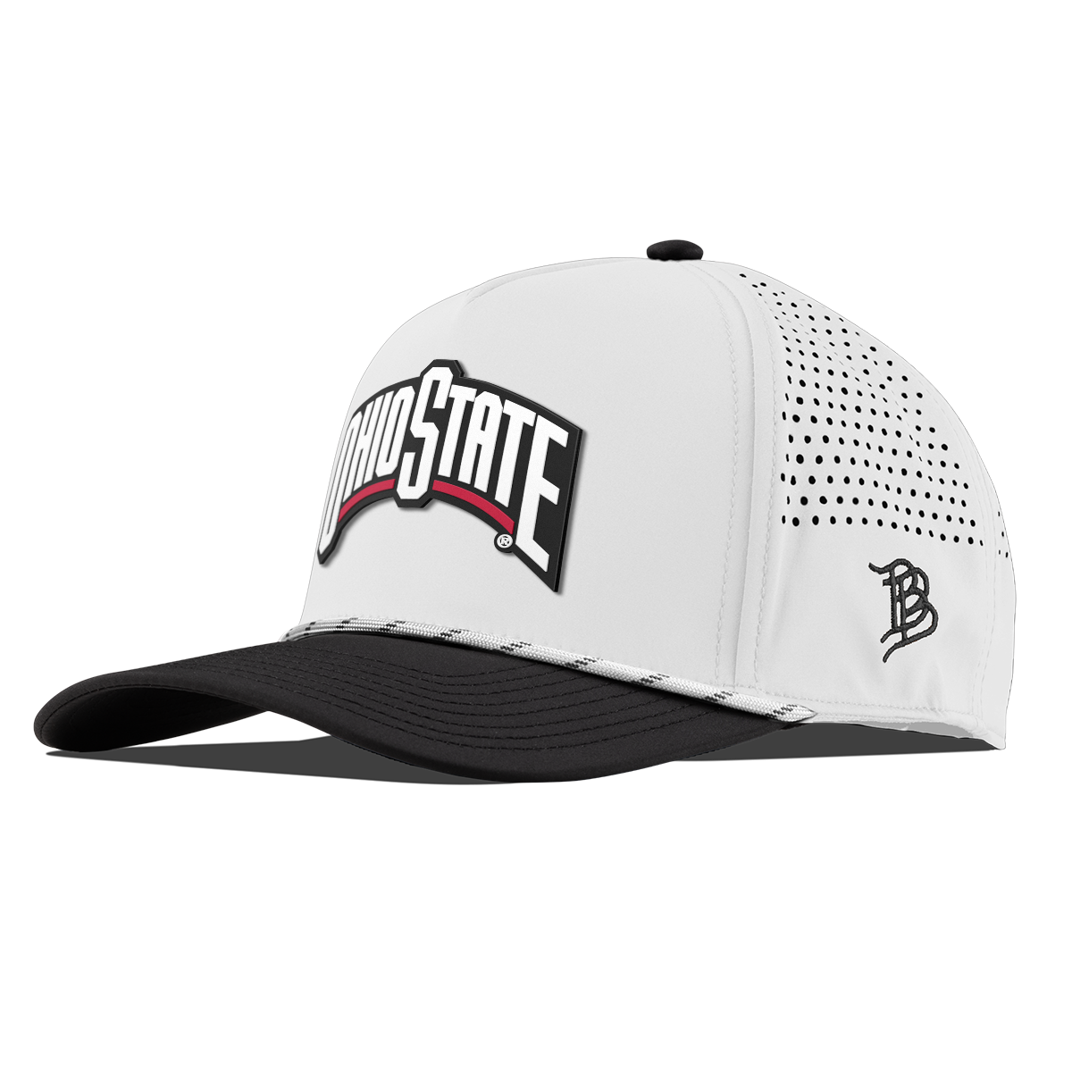 Ohio State University "Ohio State Block" Curved 5 Panel Rope White/Black