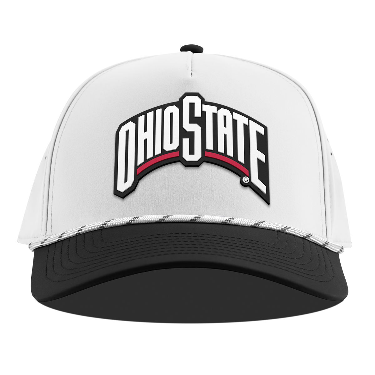 Ohio State University "Ohio State Block" Curved 5 Panel Rope White/Black