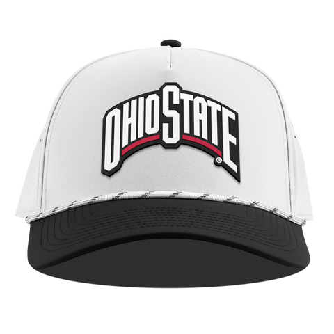 Ohio State University "Ohio State Block" Curved 5 Panel Rope White/Black