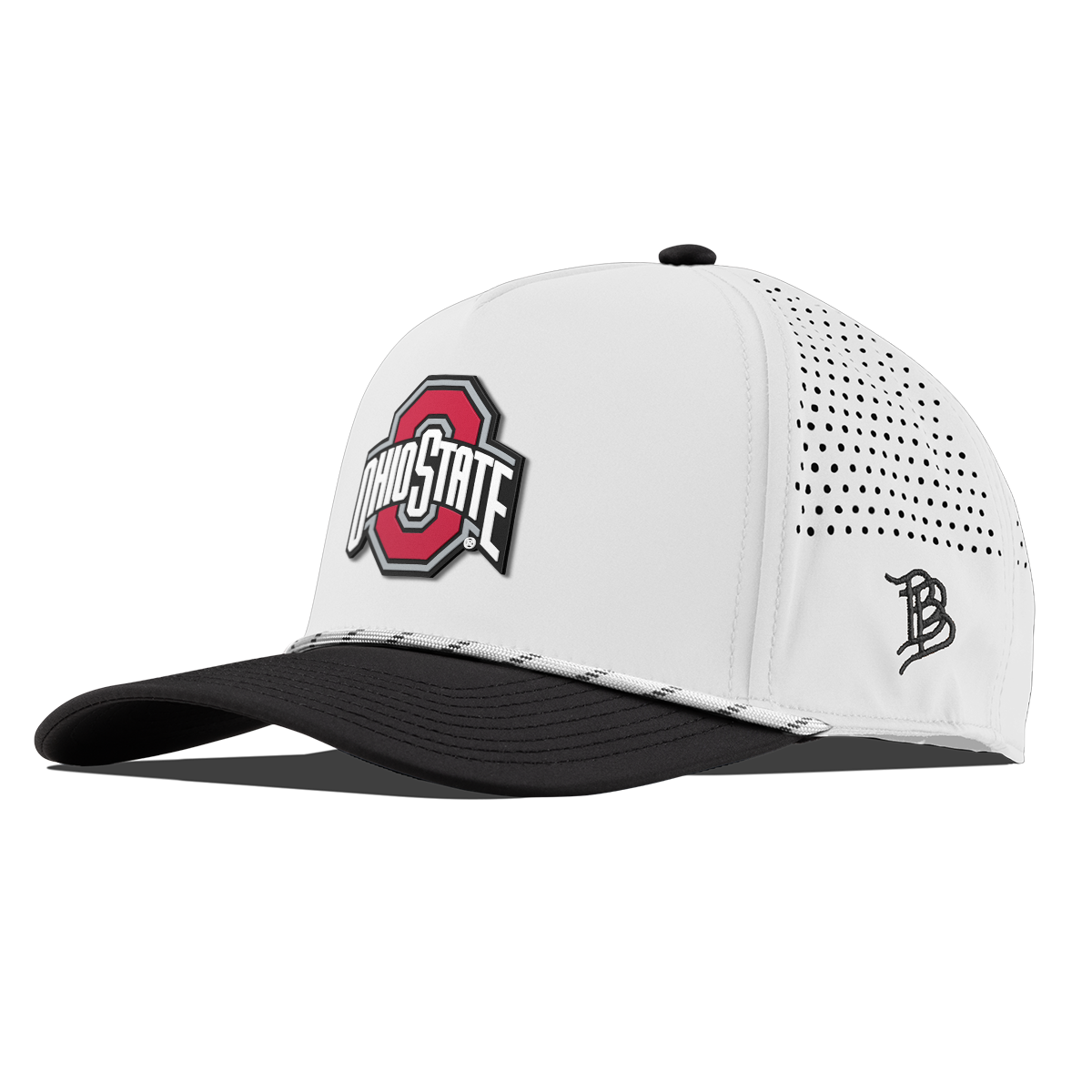 Ohio State University "Ohio State Gray Team Logo" Curved 5 Panel Rope White/Black