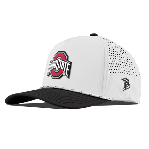 Ohio State University "Ohio State Gray Team Logo" Curved 5 Panel Rope White/Black
