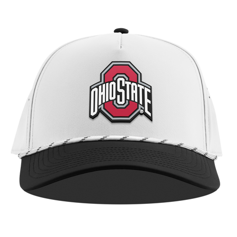 Ohio State University "Ohio State Gray Team Logo" Curved 5 Panel Rope White/Black