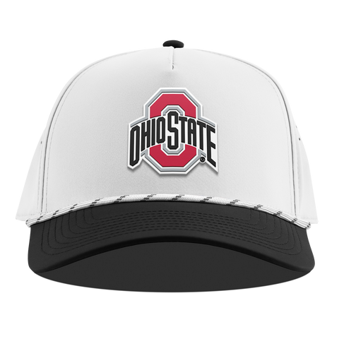 Ohio State University "Ohio State Team Logo" Curved 5 Panel Rope White/Black