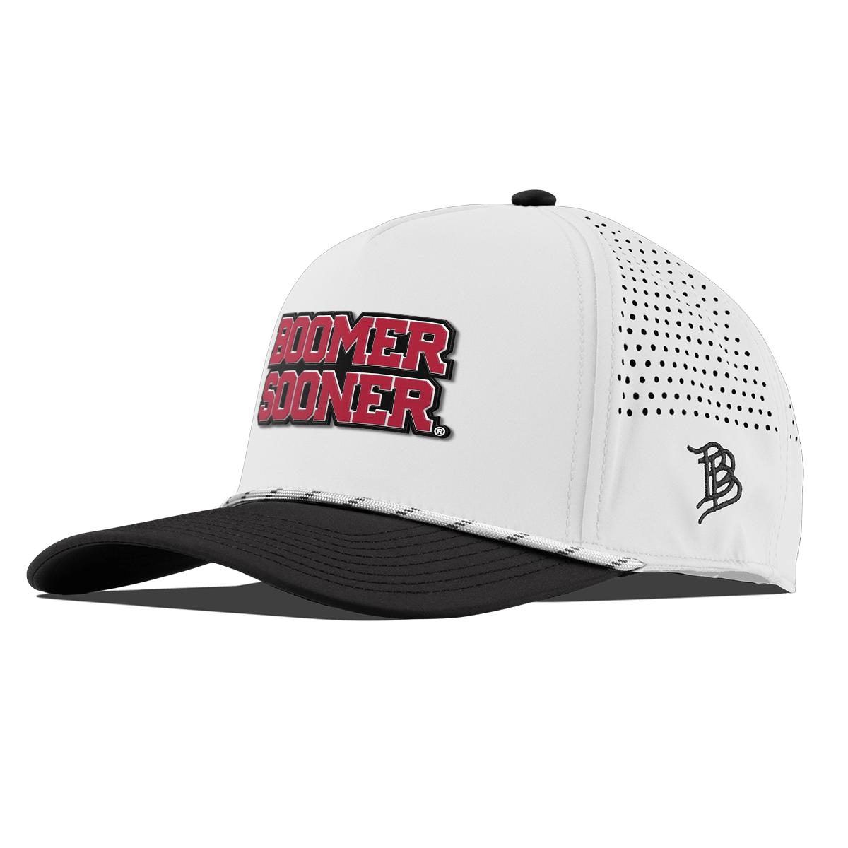 University of Oklahoma "Oklahoma Block" Curved 5 Panel Rope White/Black