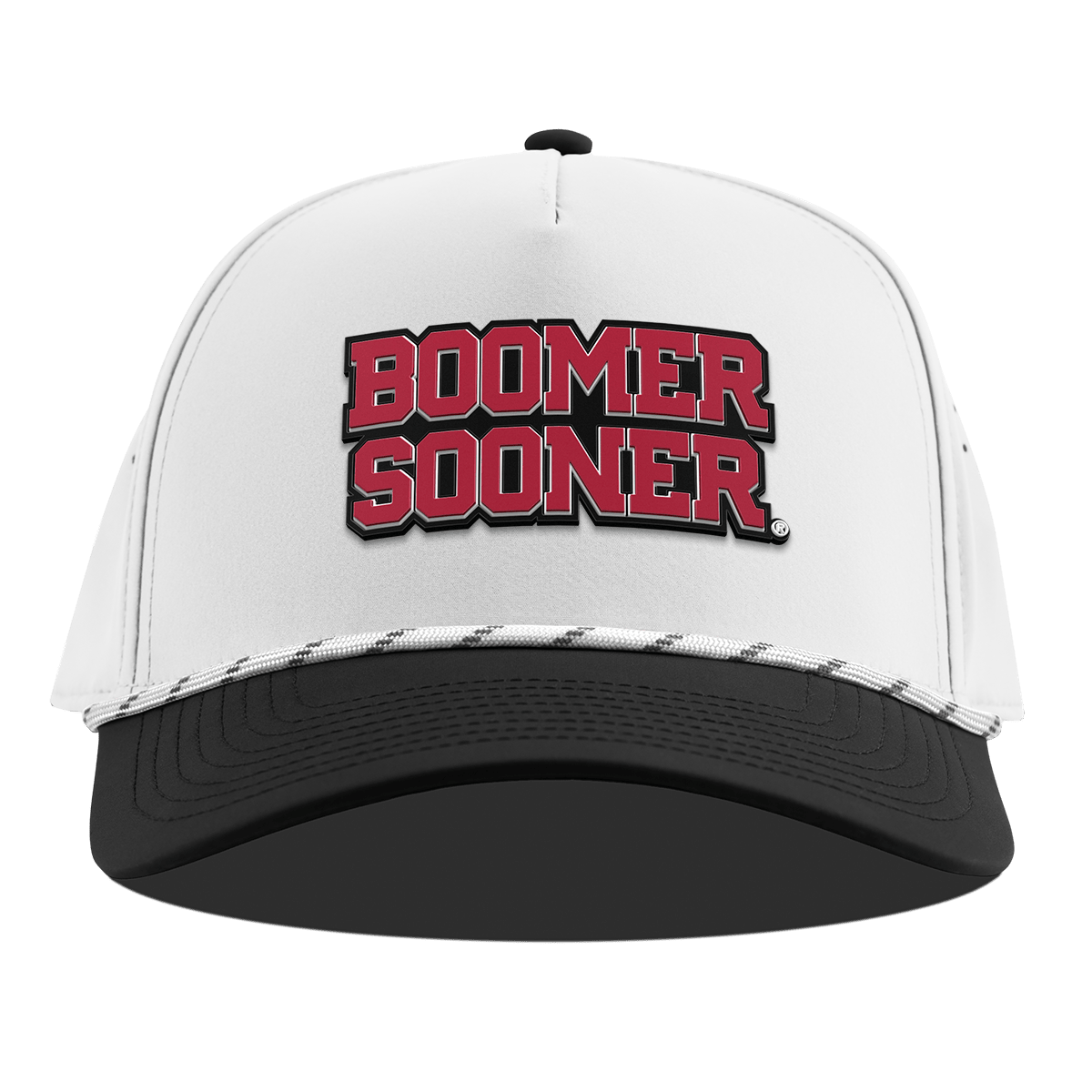 University of Oklahoma "Oklahoma Block" Curved 5 Panel Rope White/Black