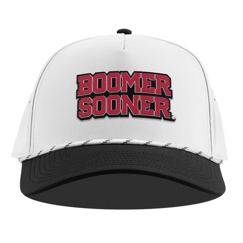 University of Oklahoma "Oklahoma Block" Curved 5 Panel Rope White/Black