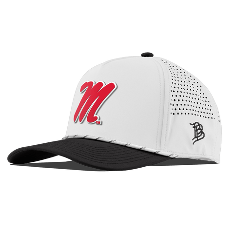 University of Mississippi "Ole Miss Block M Red" Curved 5 Panel Rope White/Black