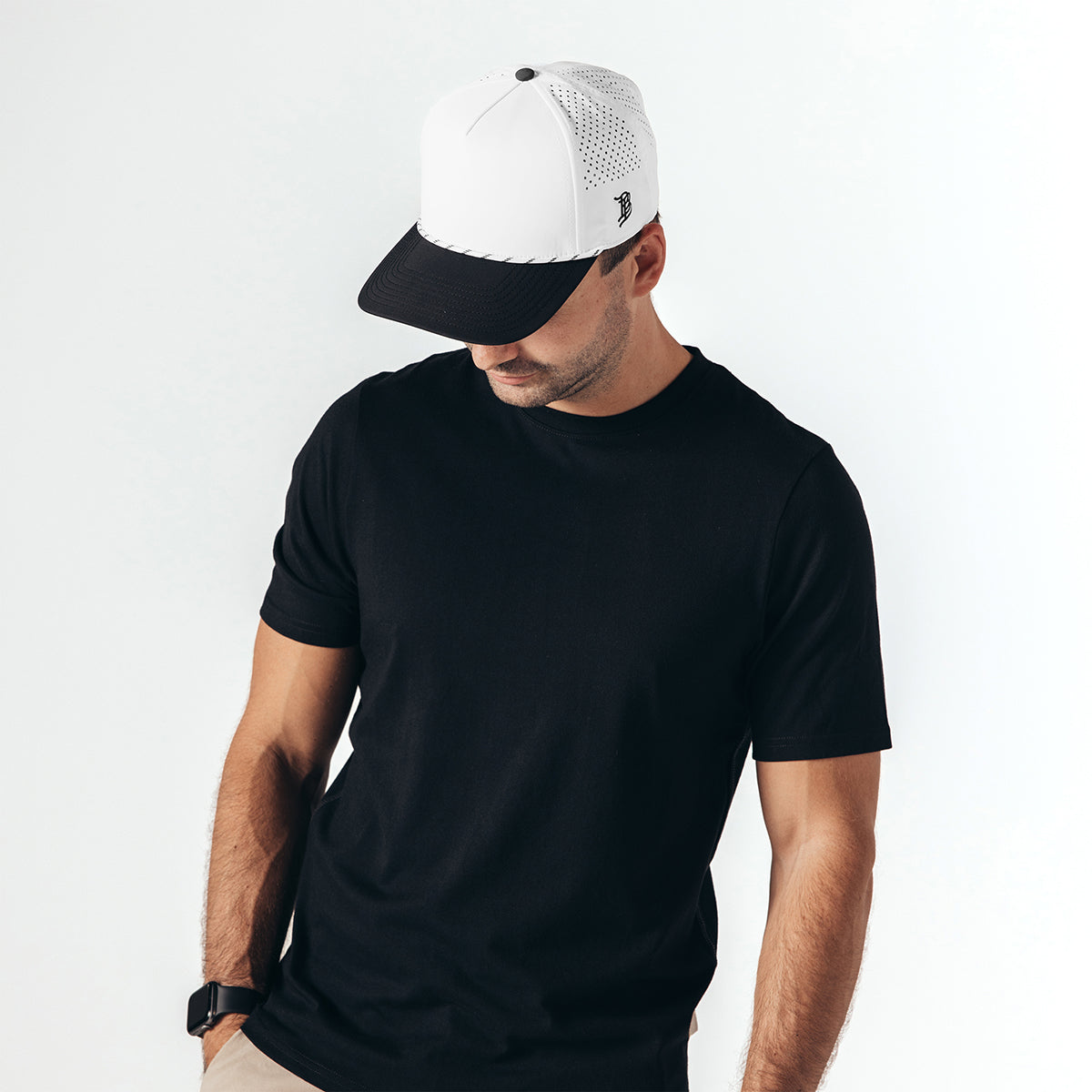 Bare Curved 5 Panel Rope White/Black