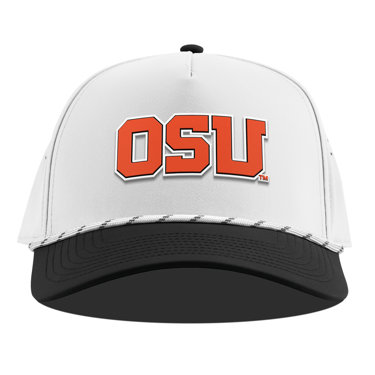 Oregon State University "Oregon State Block" Curved 5 Panel Rope White/Black