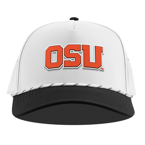 Oregon State University "Oregon State Block" Curved 5 Panel Rope White/Black