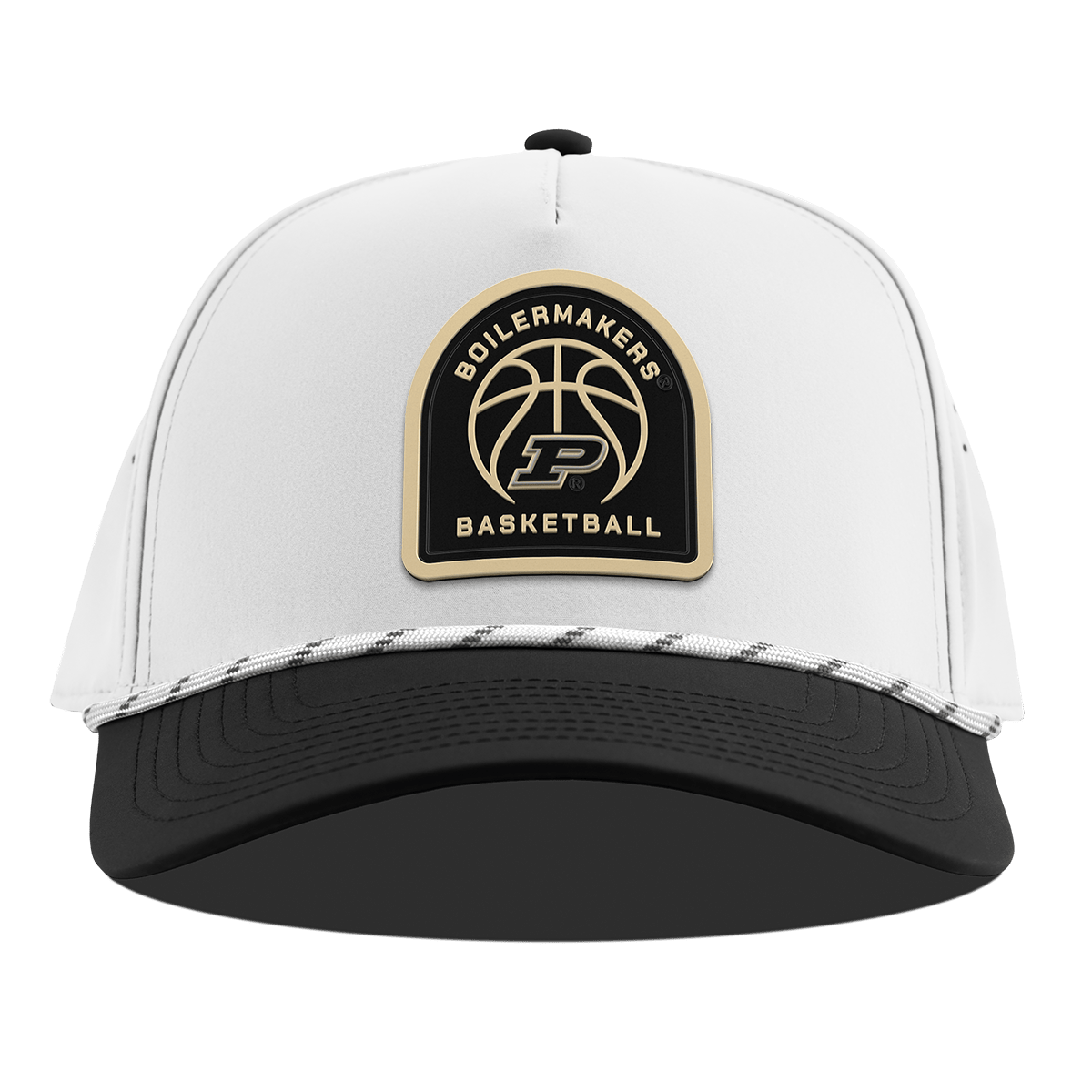 Purdue University "Purdue Basketball" Curved 5 Panel Rope White/Black