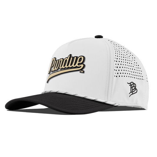 Purdue University "Purdue Script Gold" Curved 5 Panel Rope White/Black